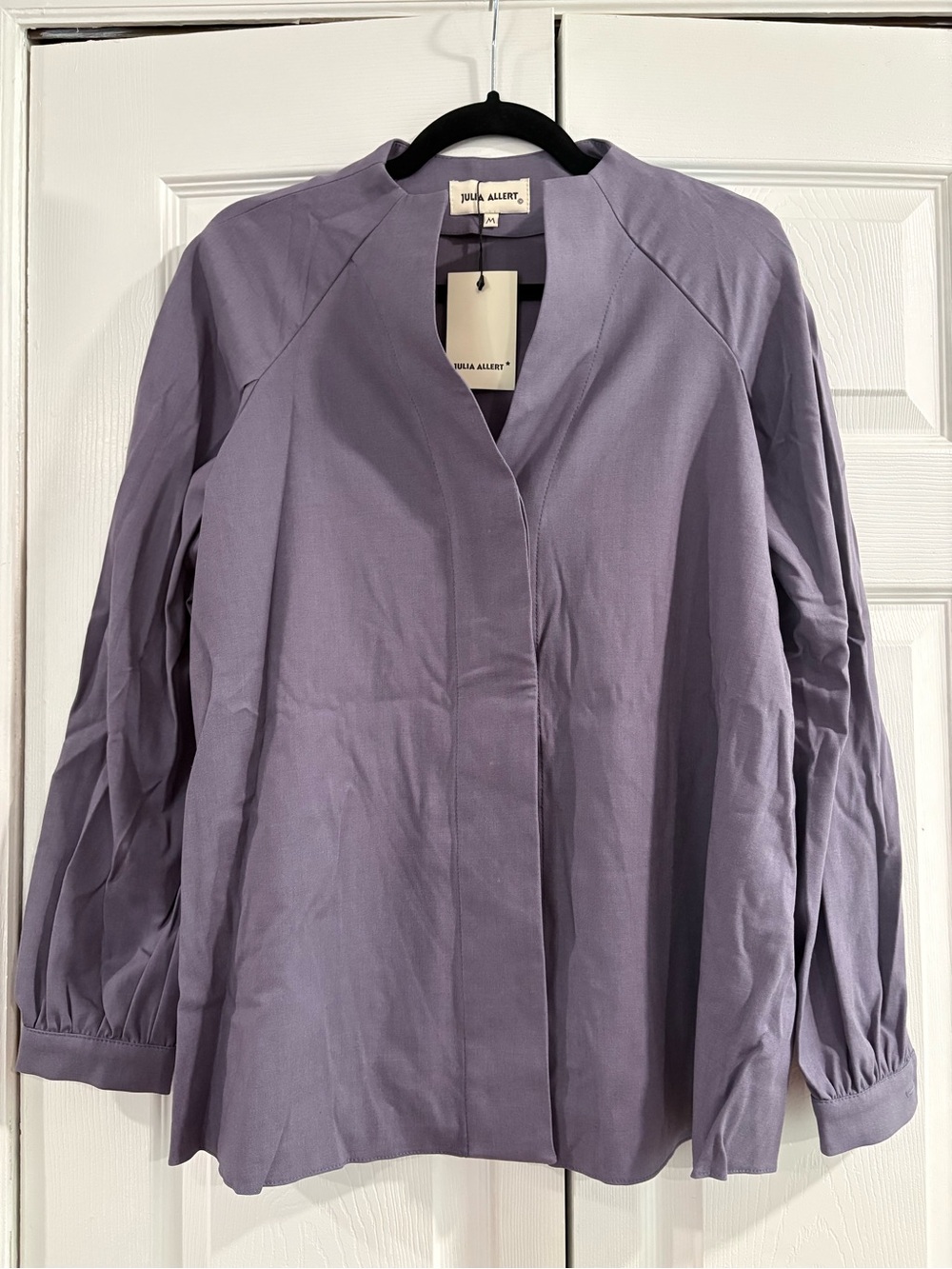 Lilac Long-Sleeve V-Neck Blouse